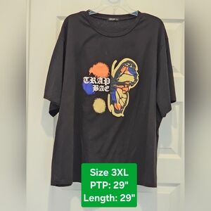 Shein Curve Graphic T-Shirt with Butterfly Design, GUC, Size 3XL